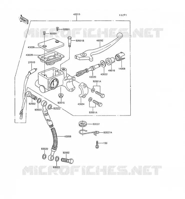 MAITRE CYLINDRE AV Kawasaki MOTOS 80 1989 AR80  AR80-C7