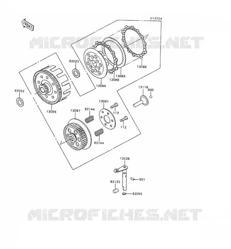 EMBRAYAGE Kawasaki MOTOS 80 1990 AR80  AR80-C8