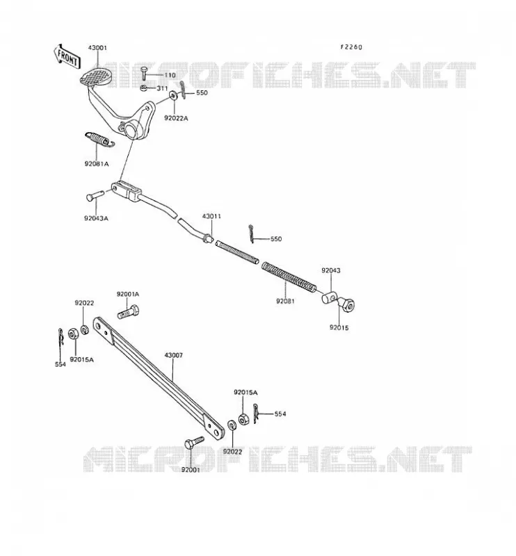 PEDALE DE FREIN Kawasaki MOTOS 80 1990 AR80  AR80-C8
