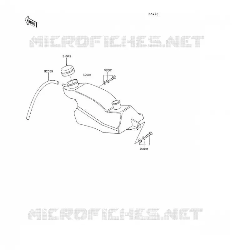 R&Eacute;SERVOIR D'HUILE Kawasaki MOTOS 80 1990 AR80  AR80-C8