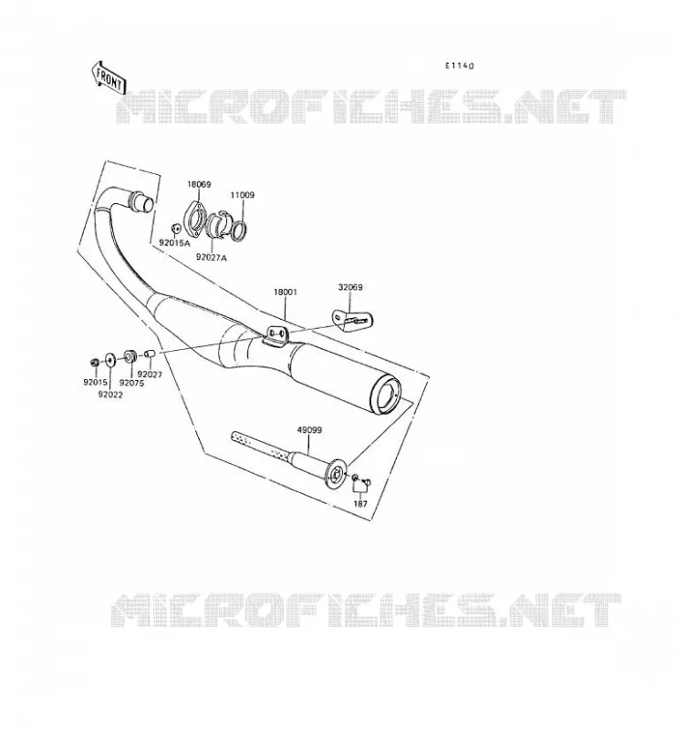 &Eacute;CHAPPEMENT Kawasaki MOTOS 80 1990 AR80  AR80-C8