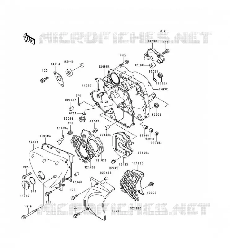 COUVERCLES MOTEUR Kawasaki MOTOS 250 1994 ESTRELLA  BJ250-A2