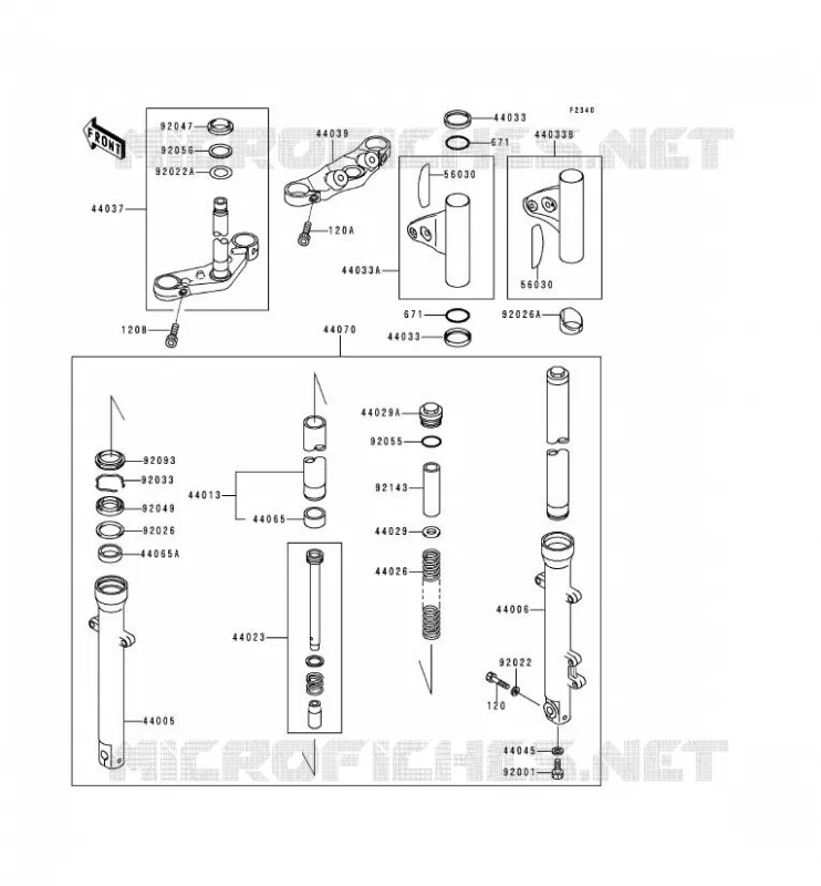 FOURCHE Kawasaki MOTOS 250 1994 ESTRELLA  BJ250-A2