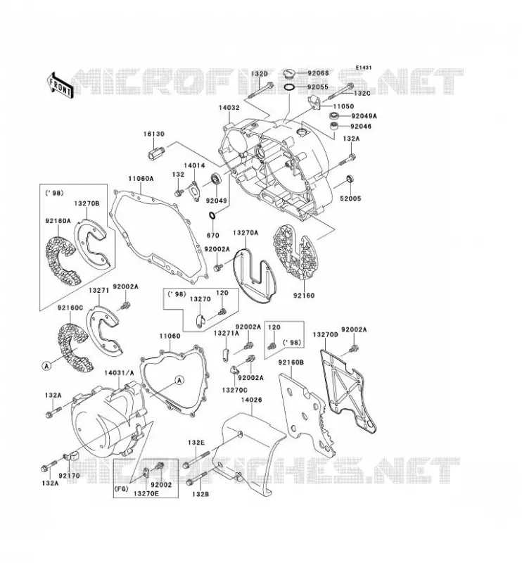 COUVERCLES MOTEUR Kawasaki MOTOS 125 1999 ELIMINATOR 125  BN125-A2