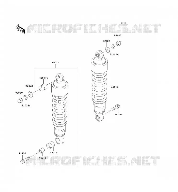 SUSPENSION/AMORTISSEUR Kawasaki MOTOS 125 2000 ELIMINATOR 125  BN125-A3