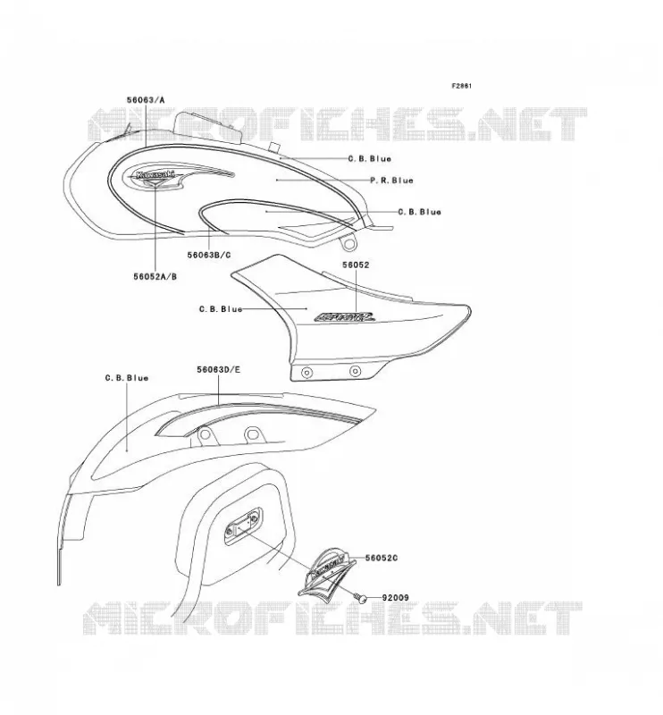 STICKER(C.B.BLEU/P.R.BLEU) Kawasaki MOTOS 125 2000 ELIMINATOR 125  BN125-A3