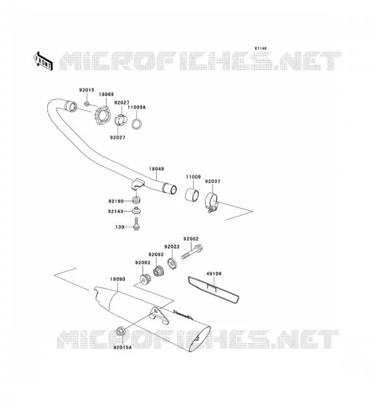 &Eacute;CHAPPEMENT Kawasaki MOTOS 125 2001 ELIMINATOR 125  BN125-A4
