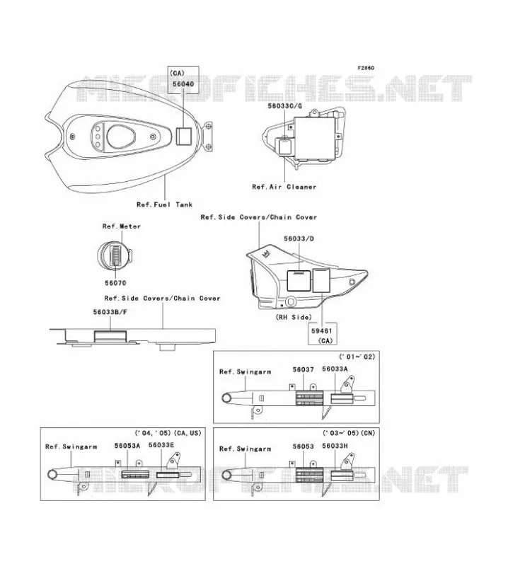 LABEL Kawasaki MOTOS 125 2001 ELIMINATOR 125  BN125-A4
