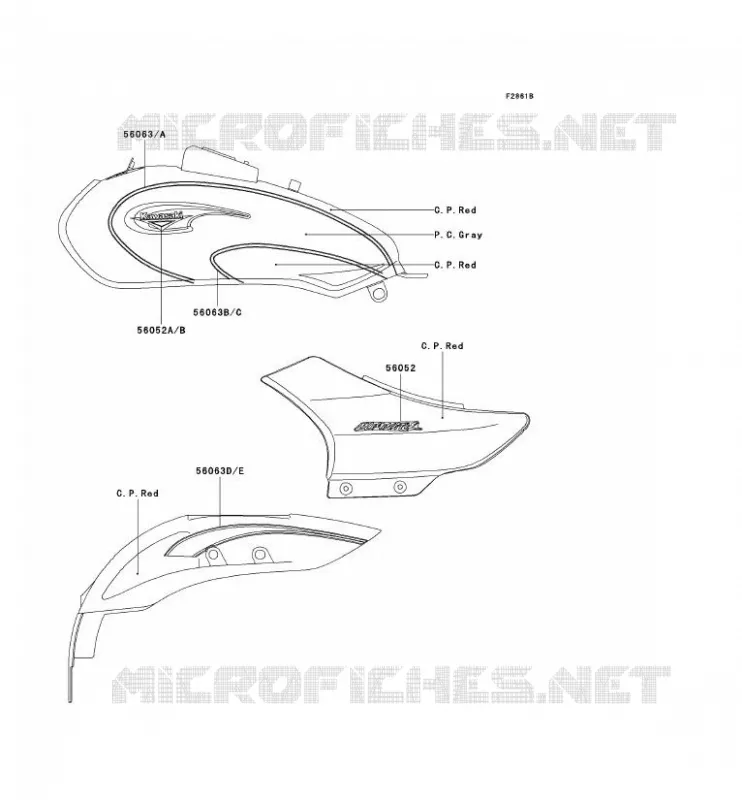 STICKER(RED/GRAY) Kawasaki MOTOS 125 2002 ELIMINATOR 125  BN125-A5