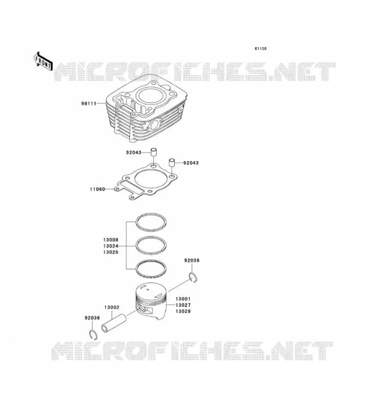 CYLINDRE/PISTON Kawasaki MOTOS 125 2002 ELIMINATOR 125  BN125-A5