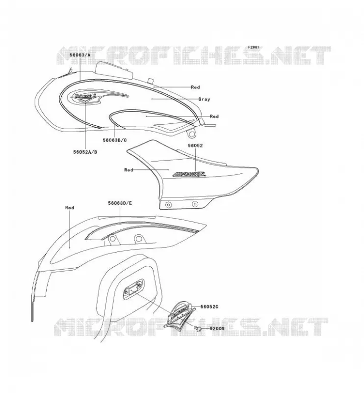 STICKER(RED/GRAY) Kawasaki MOTOS 125 2003 ELIMINATOR 125  BN125-A6