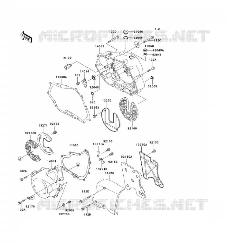 COUVERCLES MOTEUR Kawasaki MOTOS 125 2003 ELIMINATOR 125  BN125-A6
