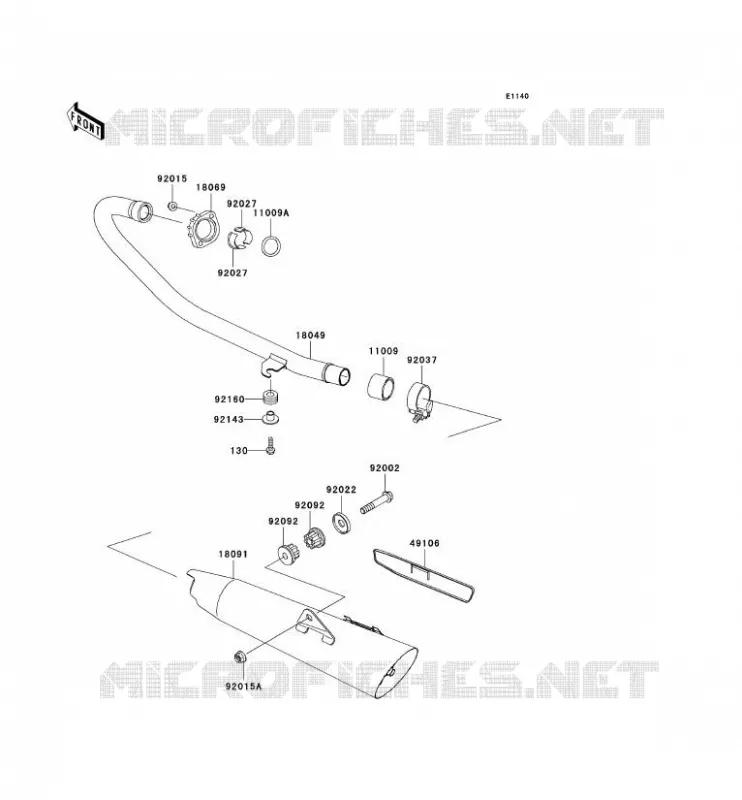 &Eacute;CHAPPEMENT Kawasaki MOTOS 125 2006 ELIMINATOR 125  BN125A6F