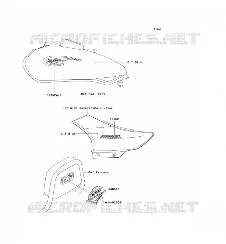 STICKER(BLEU) Kawasaki MOTOS 125 2006 ELIMINATOR 125  BN125A6F