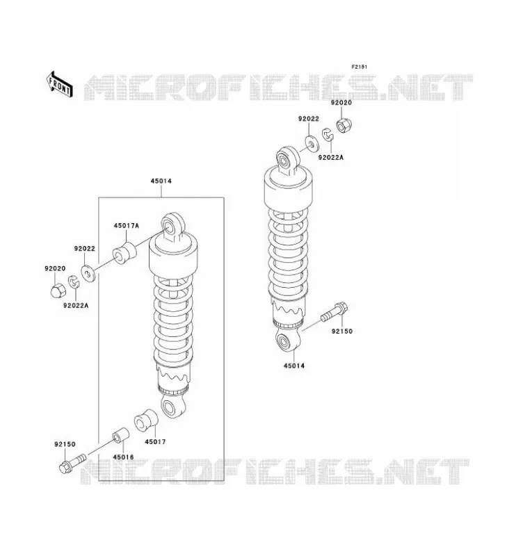 SUSPENSION/AMORTISSEUR Kawasaki MOTOS 125 2004 ELIMINATOR 125  BN125-A7