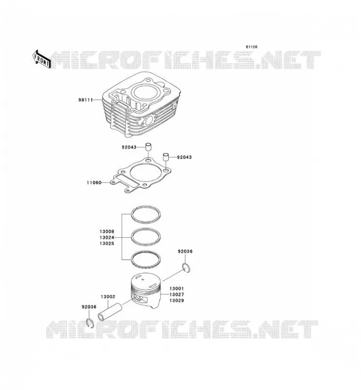 CYLINDRE/PISTON Kawasaki MOTOS 125 2007 ELIMINATOR 125  BN125A7F
