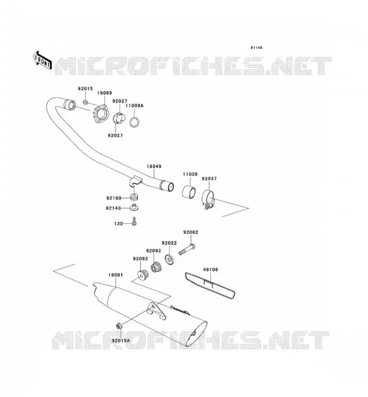 &Eacute;CHAPPEMENT Kawasaki MOTOS 125 2007 ELIMINATOR 125  BN125A7F