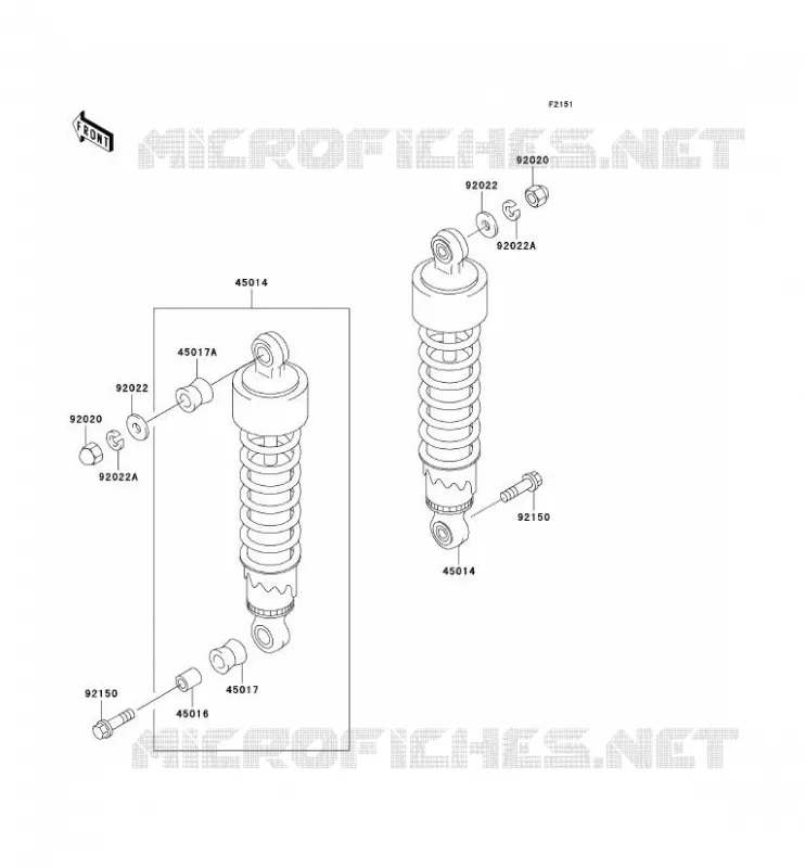 SUSPENSION/AMORTISSEUR Kawasaki MOTOS 125 2007 ELIMINATOR 125  BN125A7F