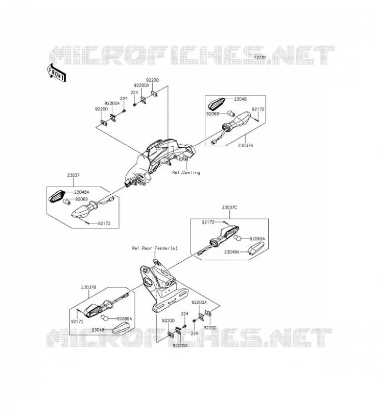 CLIGNOTANTS Kawasaki MOTOS 250 2015 Z250SL  BR250EFF