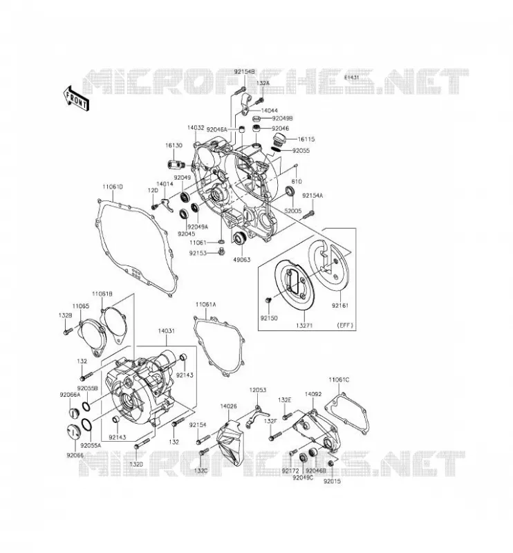 COUVERCLES MOTEUR Kawasaki MOTOS 250 2015 Z250SL  BR250EFF