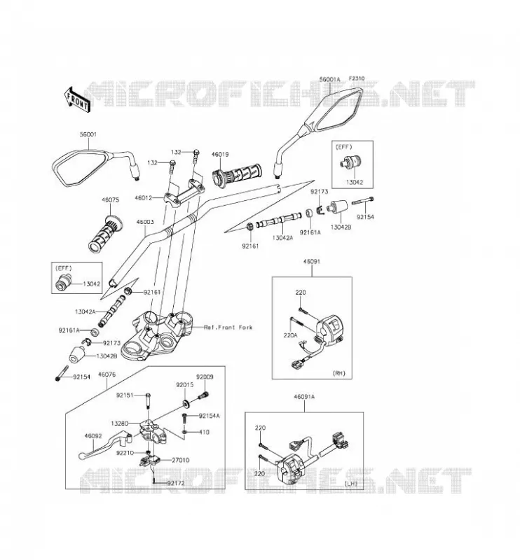 GUIDON Kawasaki MOTOS 250 2015 Z250SL  BR250EFF