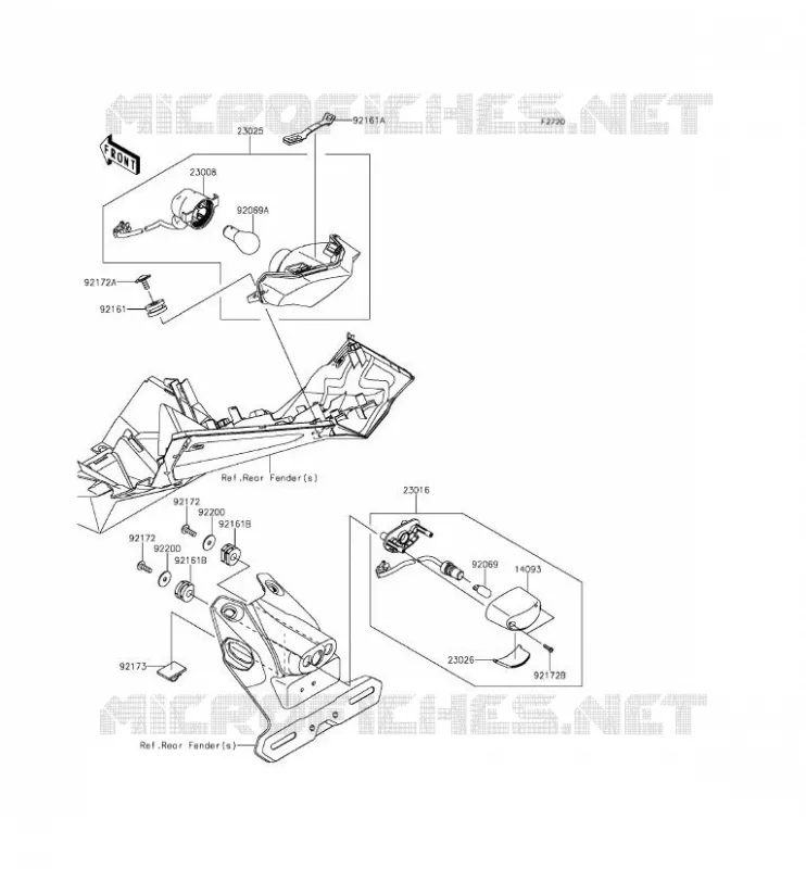 FEUX ARRI&Egrave;RE(S) Kawasaki MOTOS 250 2015 Z250SL  BR250EFS
