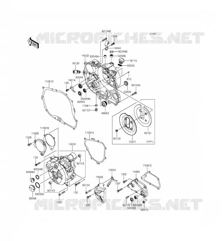 COUVERCLES MOTEUR Kawasaki MOTOS 250 2015 Z250SL ABS  BR250FFF