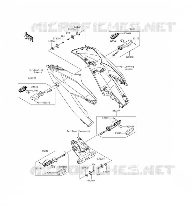 CLIGNOTANTS Kawasaki MOTOS 250 2015 NINJA 250SL  BX250AFSA