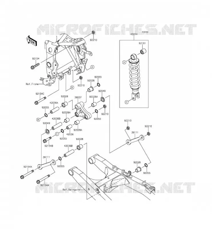 SUSPENSION/AMORTISSEUR Kawasaki MOTOS 250 2015 NINJA 250SL ABS  BX250BFS