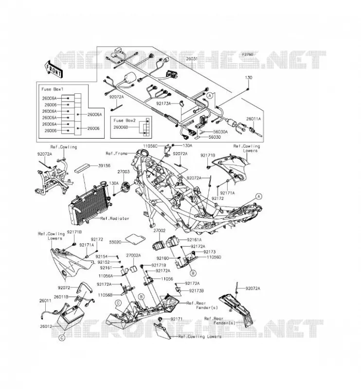CHASSIS EQUIPMENT ELECTRIQUE Kawasaki MOTOS 250 2015 NINJA 250SL ABS  BX250BFS