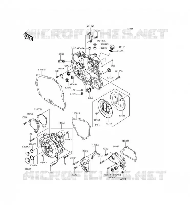 COUVERCLES MOTEUR Kawasaki MOTOS 250 2015 NINJA 250SL ABS  BX250BFS