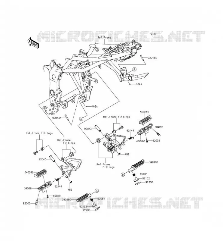 REPOSE PIED Kawasaki MOTOS 250 2015 NINJA 250SL ABS  BX250BFS
