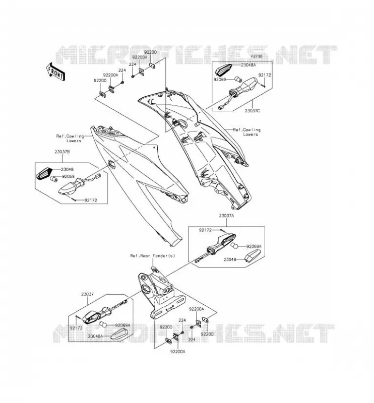 CLIGNOTANTS Kawasaki MOTOS 250 2015 NINJA 250SL ABS  BX250BFSA
