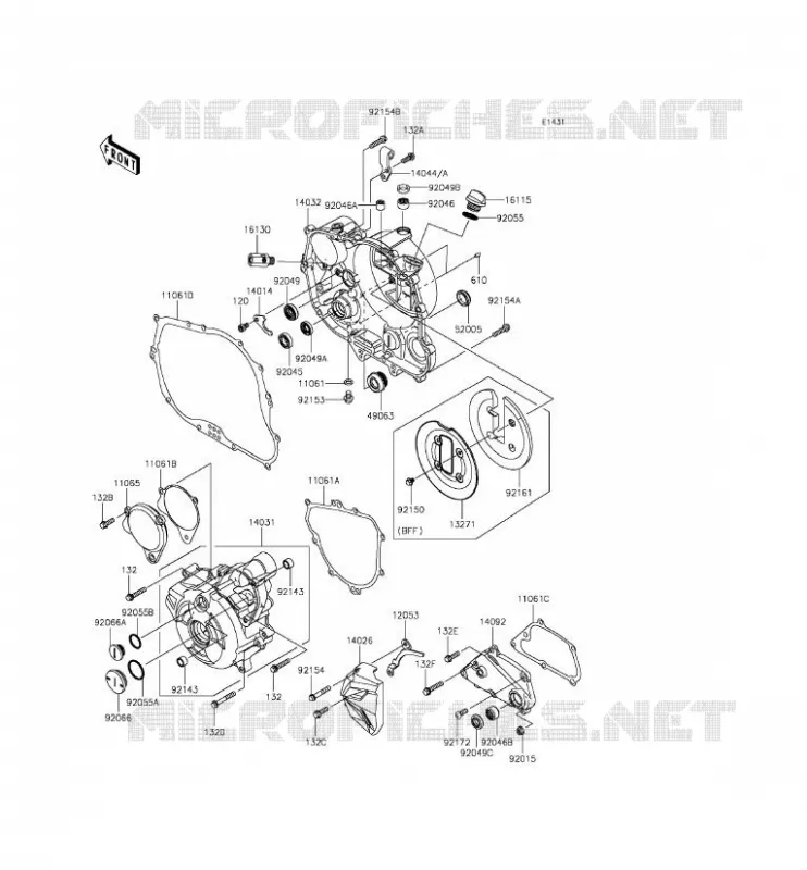 COUVERCLES MOTEUR Kawasaki MOTOS 250 2015 NINJA 250SL ABS  BX250BFSA