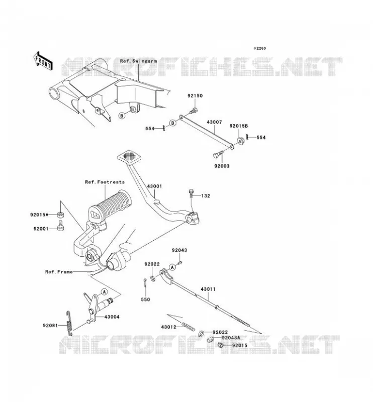 PEDALE DE FREIN Kawasaki MOTOS 650 1999 W650  EJ650-A1