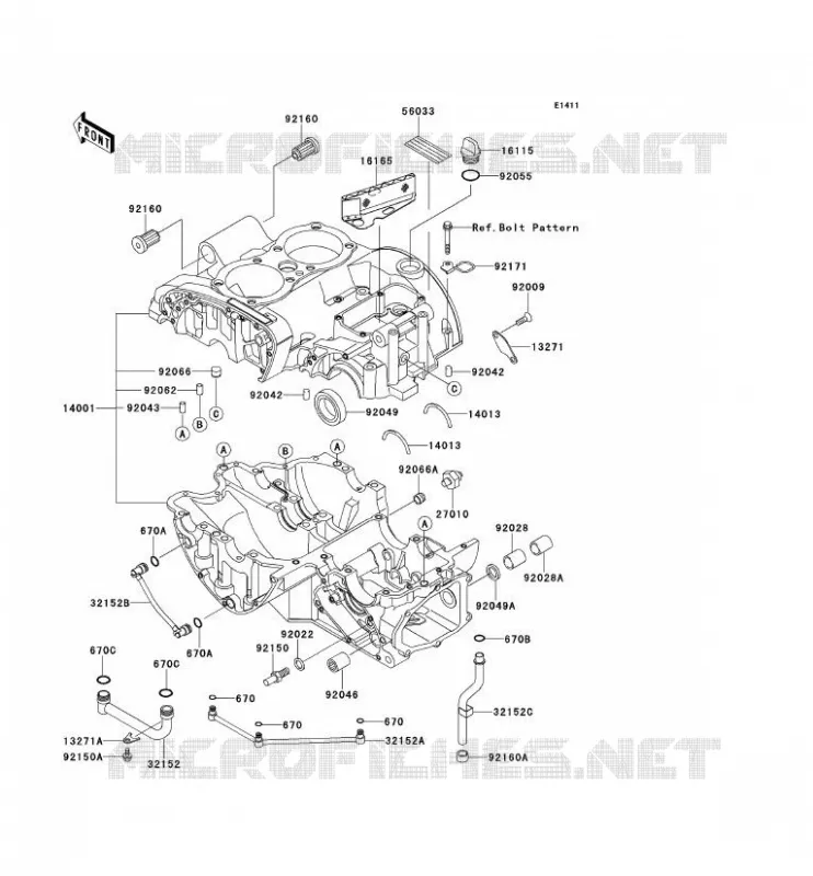 CARTER MOTEUR(S) Kawasaki MOTOS 650 2000 W650  EJ650-A2