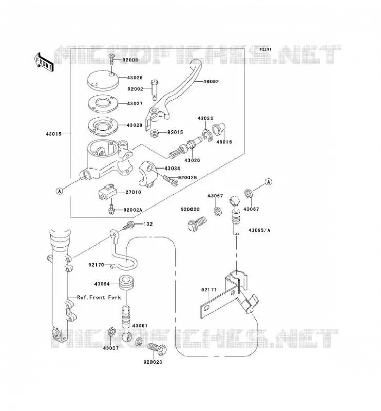MAITRE CYLINDRE AV Kawasaki MOTOS 650 2000 W650  EJ650-A2