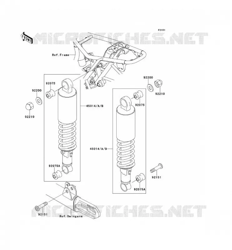 SUSPENSION/AMORTISSEUR Kawasaki MOTOS 650 2000 W650  EJ650-A2