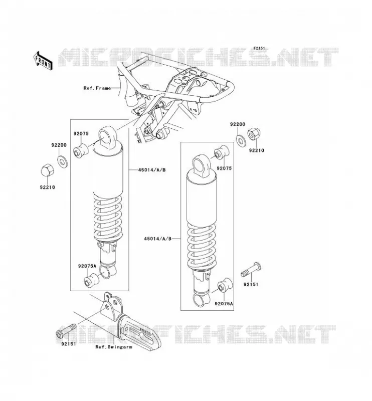 SUSPENSION/AMORTISSEUR Kawasaki MOTOS 650 2000 W650  EJ650-A2