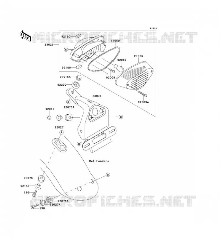 FEUX ARRI&Egrave;RE(S) Kawasaki MOTOS 650 2001 W650  EJ650-A3