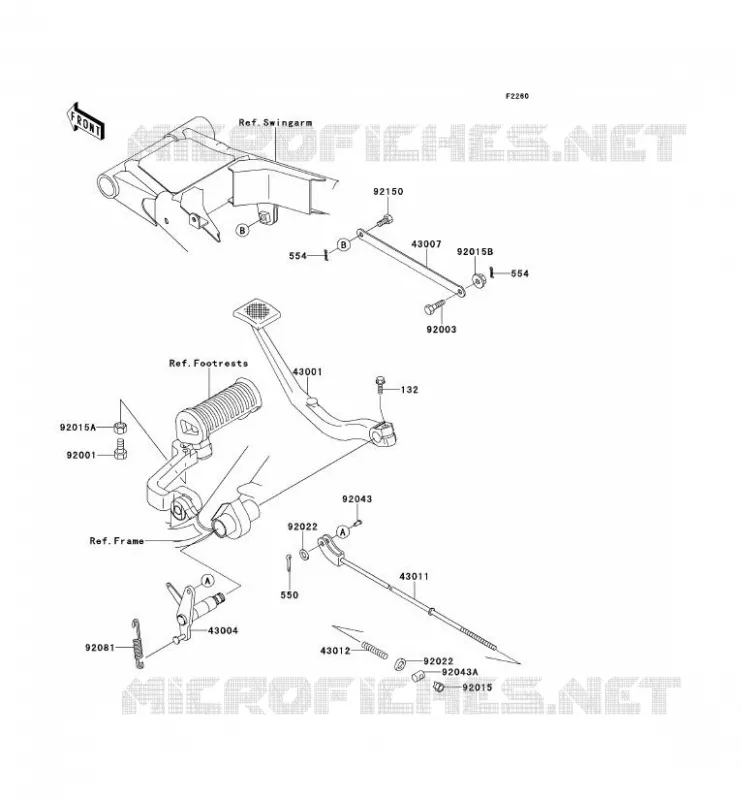 PEDALE DE FREIN Kawasaki MOTOS 650 2001 W650  EJ650-A3