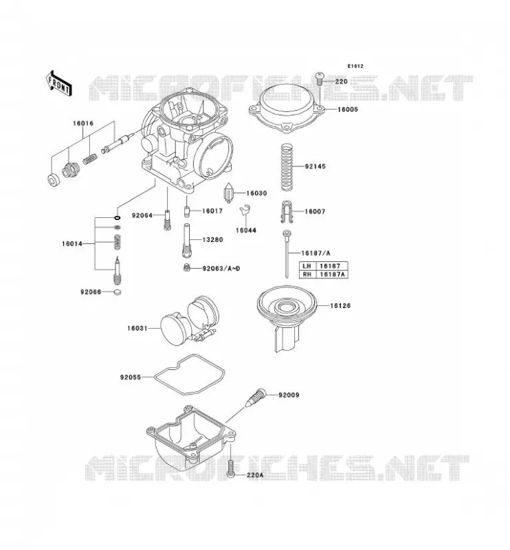 PI&Egrave;CES DE CARBURATEUR Kawasaki MOTOS 650 2001 W650  EJ650-A3