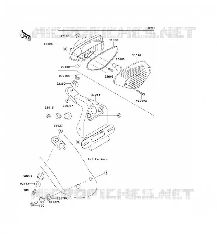 FEUX ARRI&Egrave;RE(S) Kawasaki MOTOS 650 2002 W650  EJ650-A4