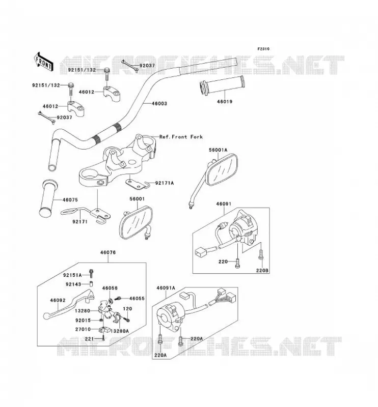 GUIDON Kawasaki MOTOS 650 2002 W650  EJ650-A4