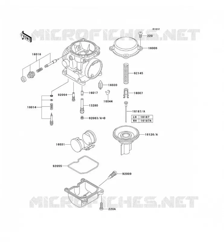 PI&Egrave;CES DE CARBURATEUR Kawasaki MOTOS 650 2001 W650  EJ650-C3