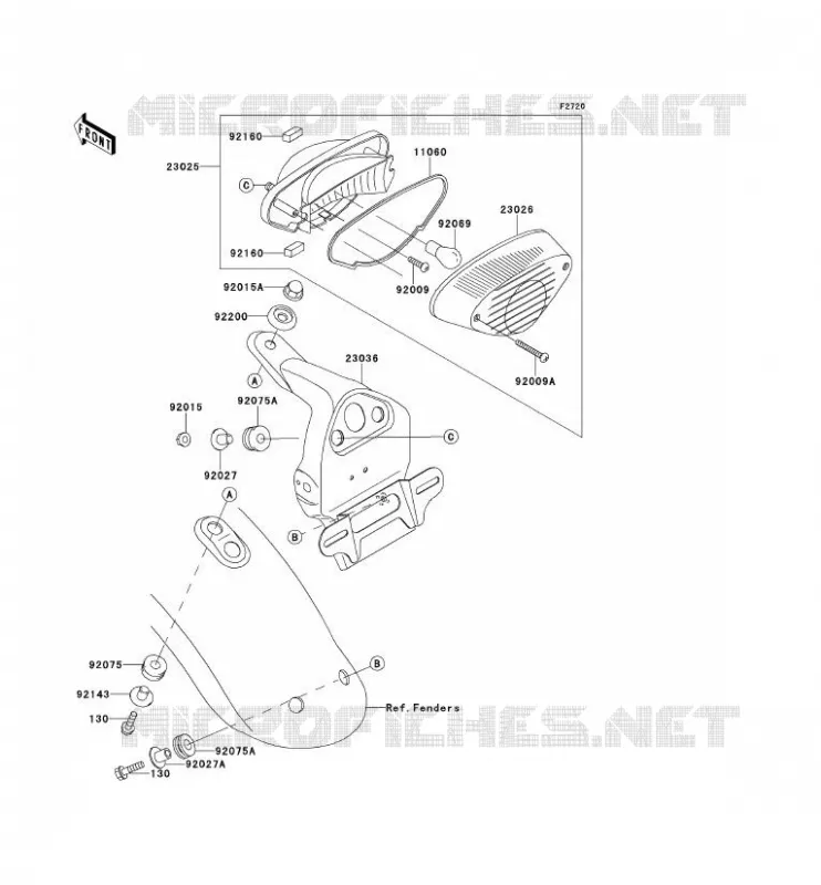 FEUX ARRI&Egrave;RE(S) Kawasaki MOTOS 650 2001 W650  EJ650-C3