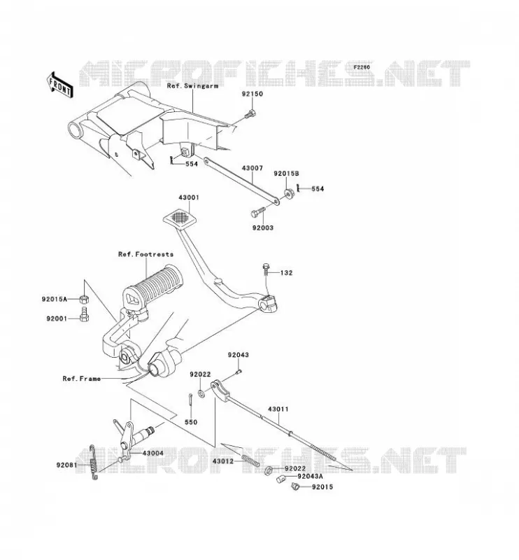 PEDALE DE FREIN Kawasaki MOTOS 650 2001 W650  EJ650-C3