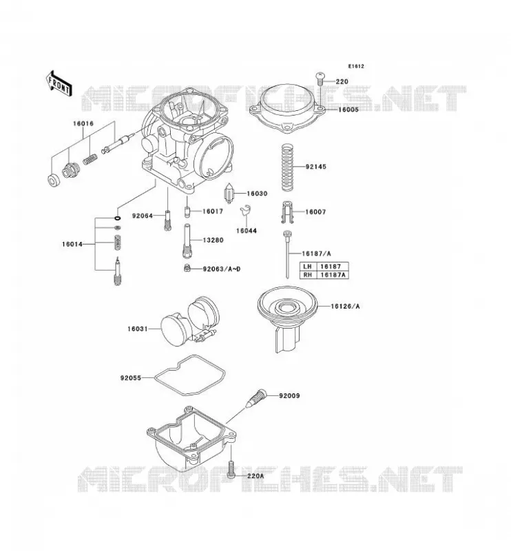 PI&Egrave;CES DE CARBURATEUR Kawasaki MOTOS 650 2001 W650  EJ650-C3
