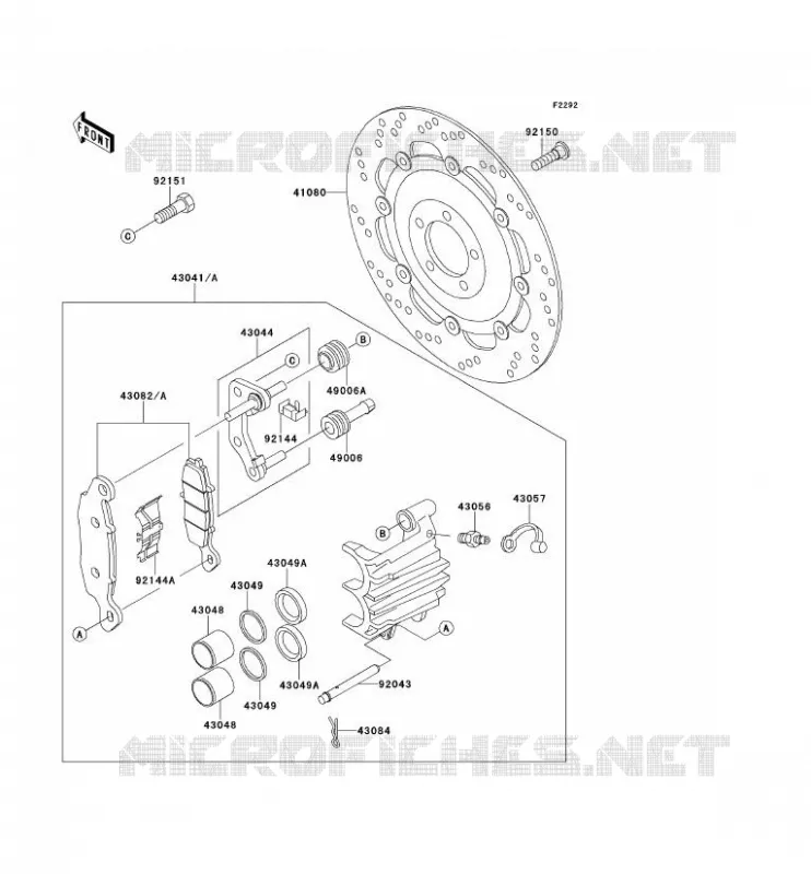 FREIN AVANT Kawasaki MOTOS 650 2002 W650  EJ650-C4