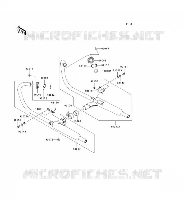 &Eacute;CHAPPEMENT Kawasaki MOTOS 650 2003 W650  EJ650-C5